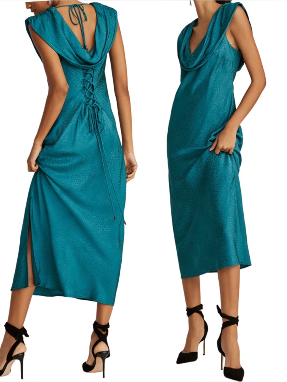 Anthropologie Maeve Cowl Neck Slip Midi Dress NWT